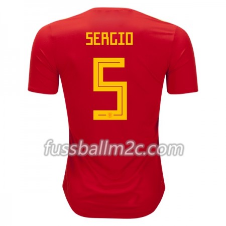 Fußballtrikots Spanien Sergio Busquets 5 Heim Trikotsatz WM 2018